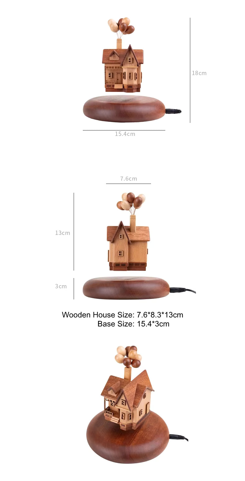 Solid Wood Flying House Magnetic