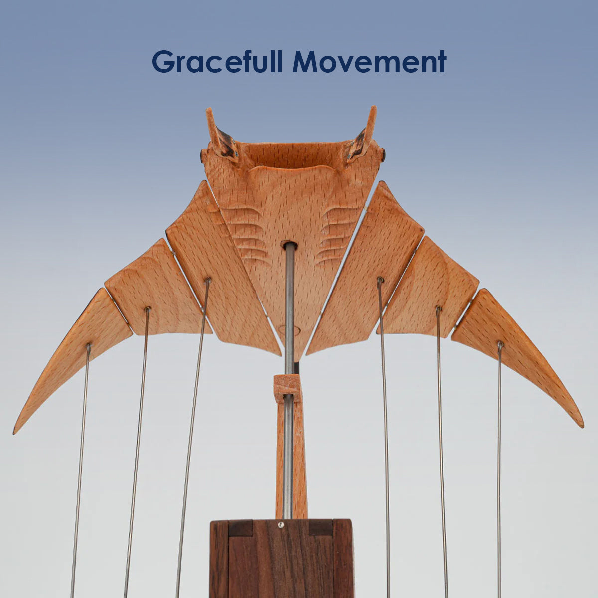 Handcrafted Wooden Manta Ray Automaton