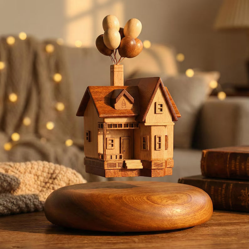 Solid Wood Flying House Magnetic
